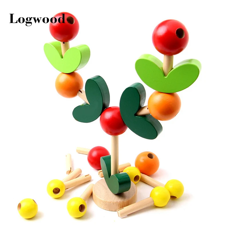 Деревянные детские креативные игрушки Logwood для правописания маленькое фруктовое