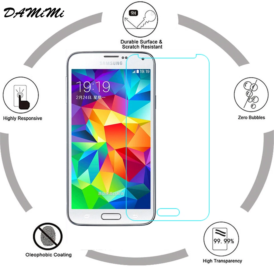 2.5D 9 H закаленное Стекло для Samsung S4 i9500 взрывозащищенный Экран протектор Galaxy S5