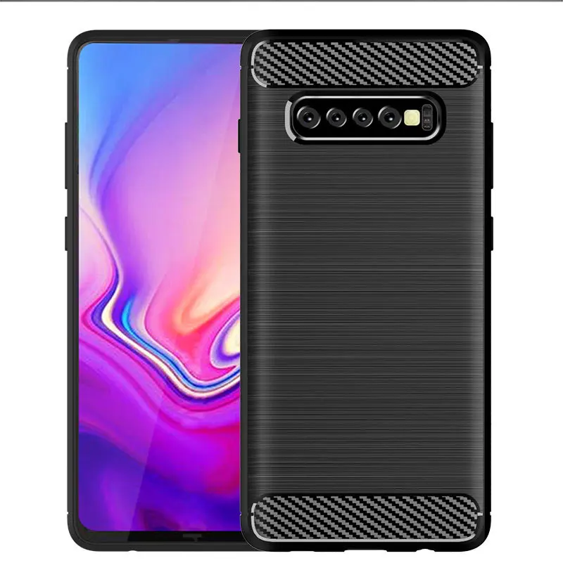 10 шт./лот силиконовая Мягкая задняя крышка из углеродного волокна для Samsung S10 plus 5G e