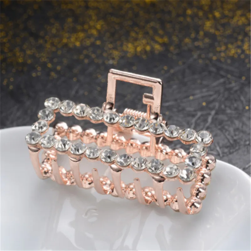 Женские Геометрические заколки для волос модные разноцветные стразы с