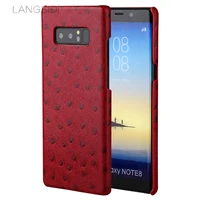 genuine leather phone case for samsung note 10 a70 a50 a9 ostrich texture anti fall protective case for samsung s10 plus s9 s8