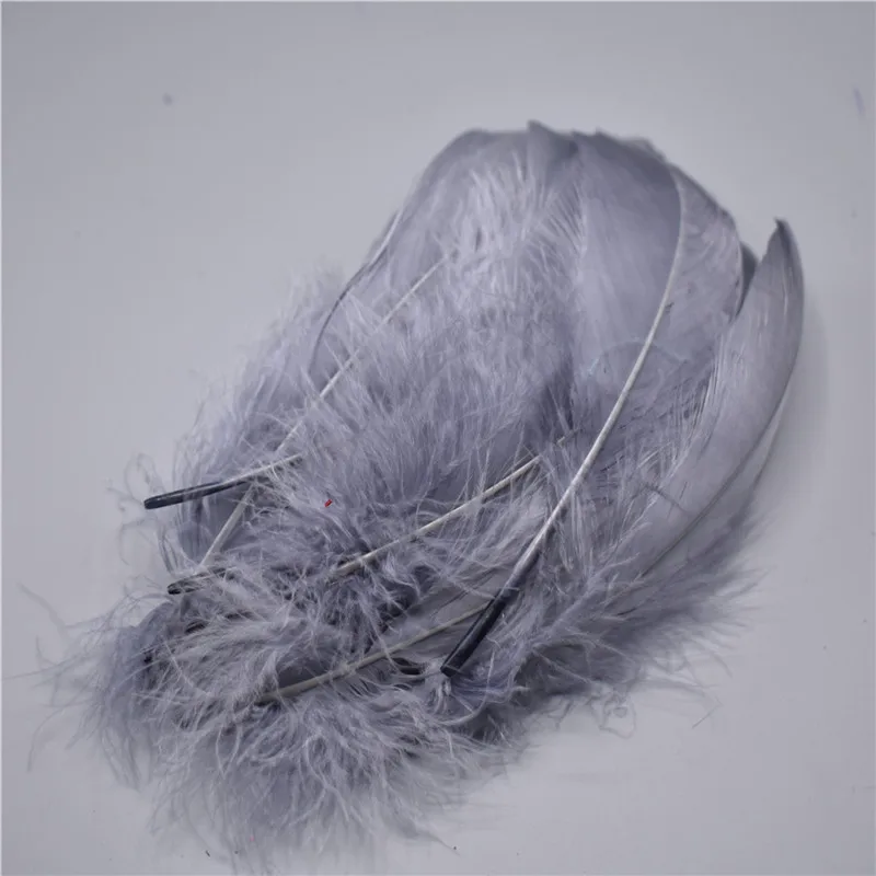 Light grey Высокое качество, натуральные гусиные перья для рукоделия, 5-7 дюймов/13-18 см, самодельные ювелирные изделия, перо, свадебное украшение для дома - Цвет: Light grey