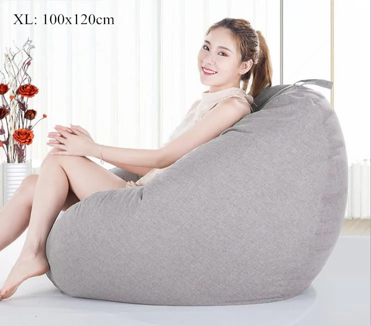 Medium Gray XL Чехол для дивана, без наполнителя, для гостиной, спальни, дивана, кровати, ленивый, Повседневный, татами, Beanbag, чехол для дивана, пуховая ткань - Цвет: Medium Gray XL