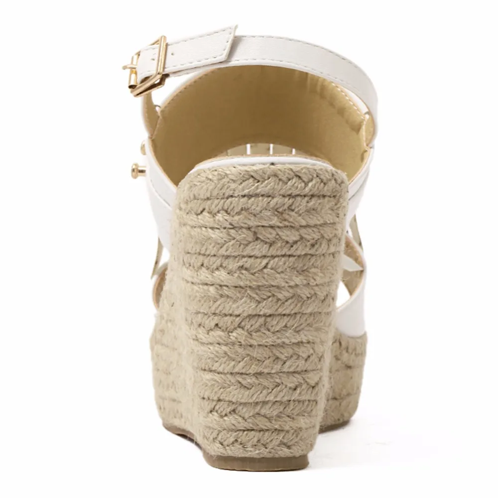 Босоножки женские однотонные на танкетке Размер 35|wedge sandals|womens wedge sandalsfish mouth |