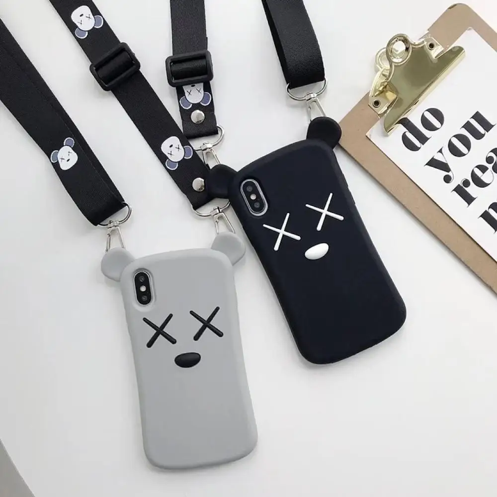 Мягкий силиконовый 3D чехол с милым медведем из мультфильма для iPhone 6 6s X XR Xs 11 Pro Max 7