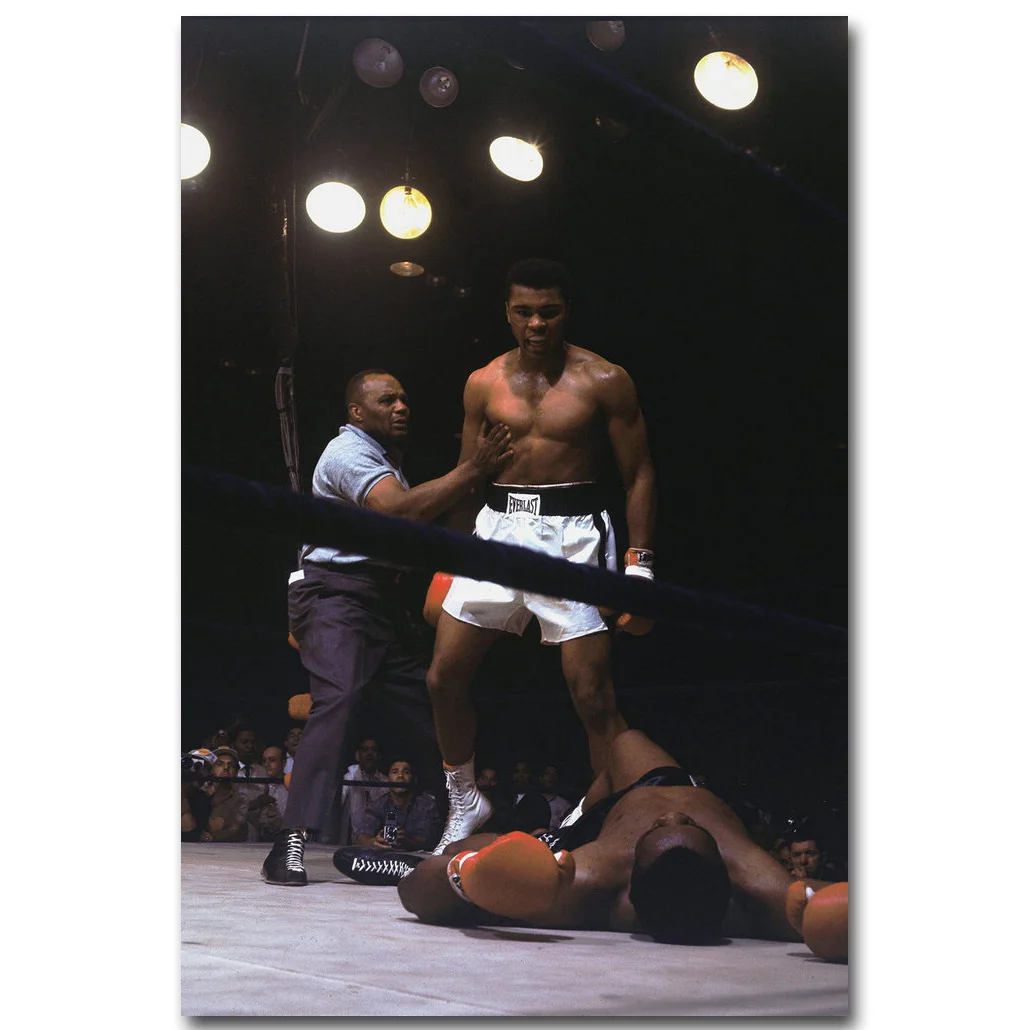 Художественный постер Мухамедов Али King of Boxing из шелковой ткани 13x20 24x36 дюймов