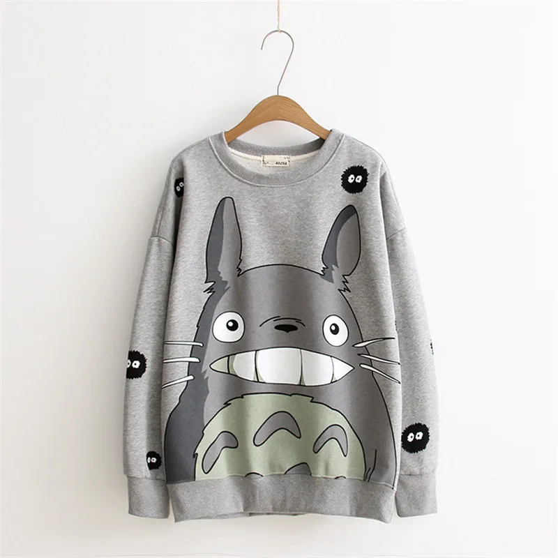 Женские толстовки Harajuku CEODOGG Kawaii Totoro с принтом хлопковый свитер длинными рукавами