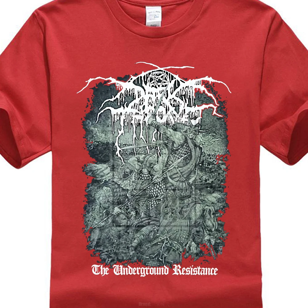 Darkthrone подземное сопротивление рубашка s m l Xl черный металл футболка Темный трон - Цвет: Красный