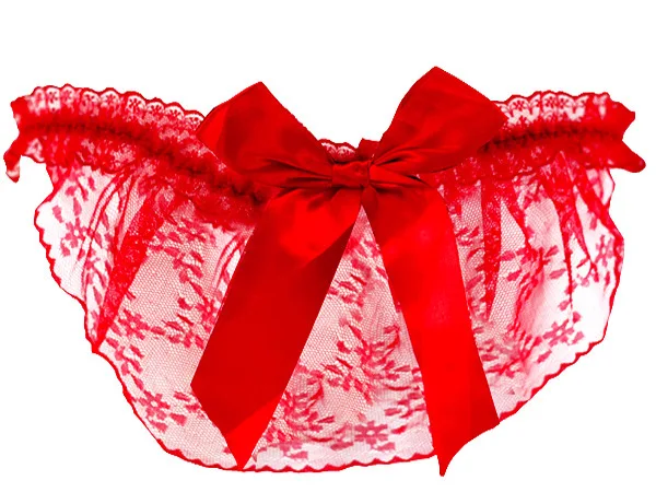 Red Порно сексуальный стринги, эротические женские прозрачные кружевные трусики с низкой талией, женские стринги и стринги с милым бантом, женское белье - Цвет: Red