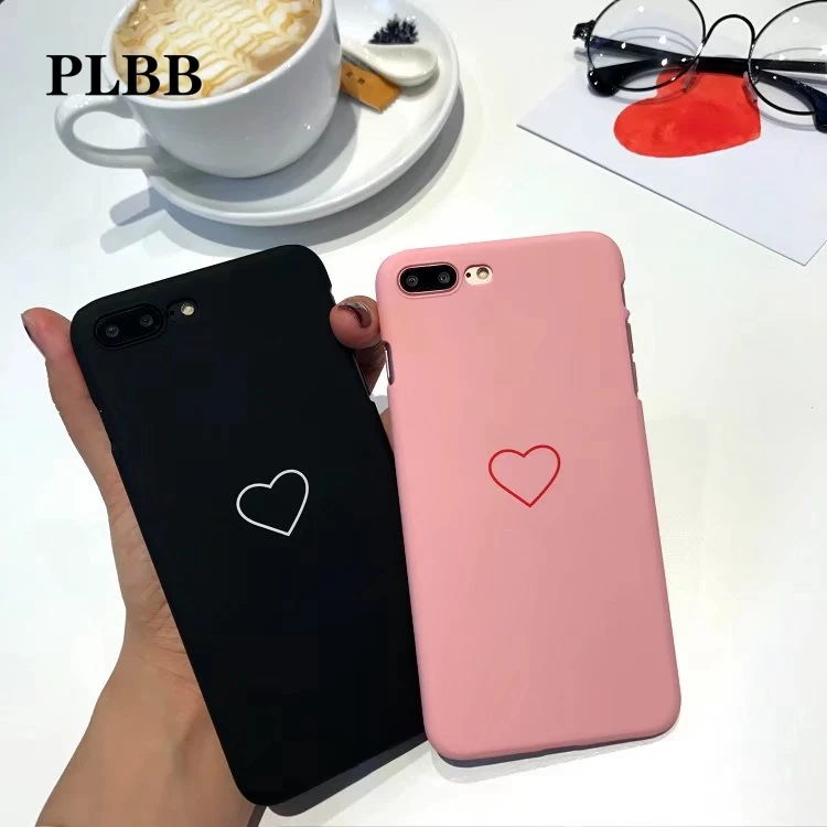 Роскошный чехол PLBB с сердечками для iPhone 7 8 6 6s Plus модный Матовый Жесткий из