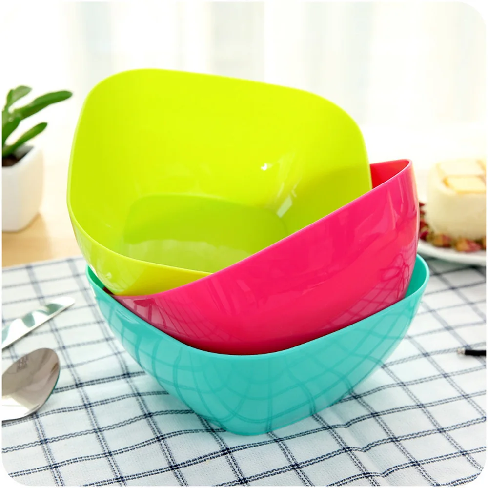 3 шт./партия пластиковая миска для еды квадратная салатная Фруктовая тарелка