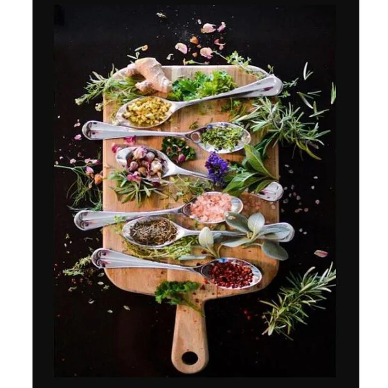

Full Square Drill Cover Diamond Painting Completely "Kitchen Condiment" 3D Embroidery Set Cross Stitch Kitchen Room Decoration