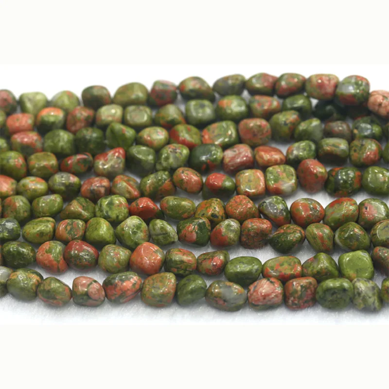 Оптовая продажа со скидкой натуральный зеленый розовый камень Unakite Nugget свободные