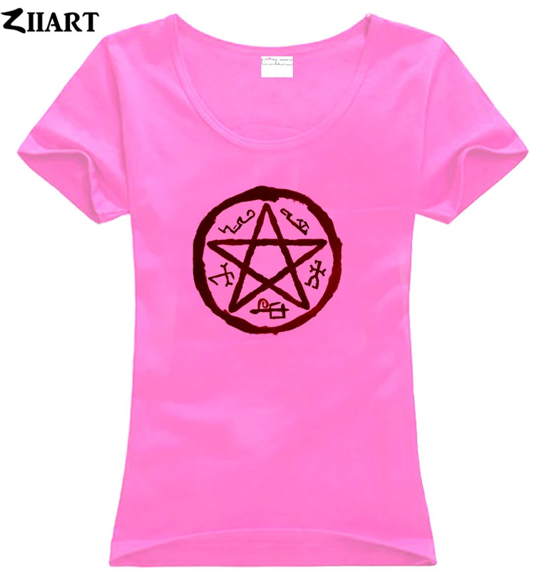 Supernatural Demon Symbols Devil's Trap Symbol одежда для пары женский o образный вырез хлопковая