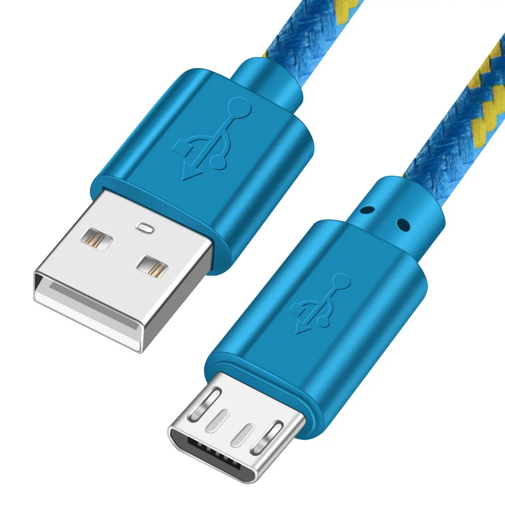 OLAF Micro USB кабель 1 м/2 м/3 м нейлоновая плетеная Синхронизация данных USB зарядное устройство кабель для samsung Xiaomi Huawei HTC LG Мобильный телефон USB кабель