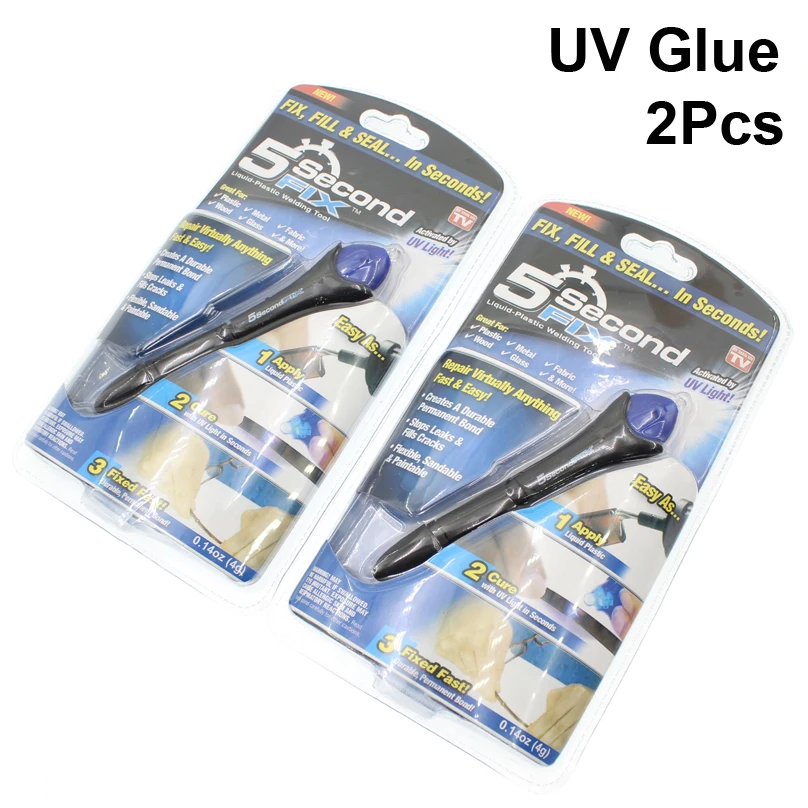 2 шт. сильный супер Жидкий УФ клей 5 секунд фиксация светильник резиновый