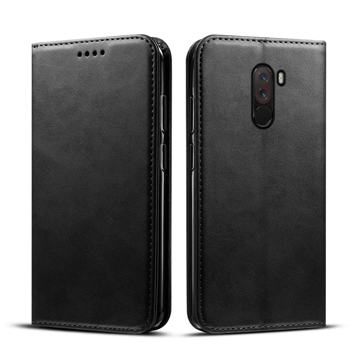 Для глобальной версии Xiaomi POCOPHONE F1 POCO чехол до середины икры зерна из искусственной кожи откидной Чехол-бумажник с подставкой с отделением для карт для Pocophone F1