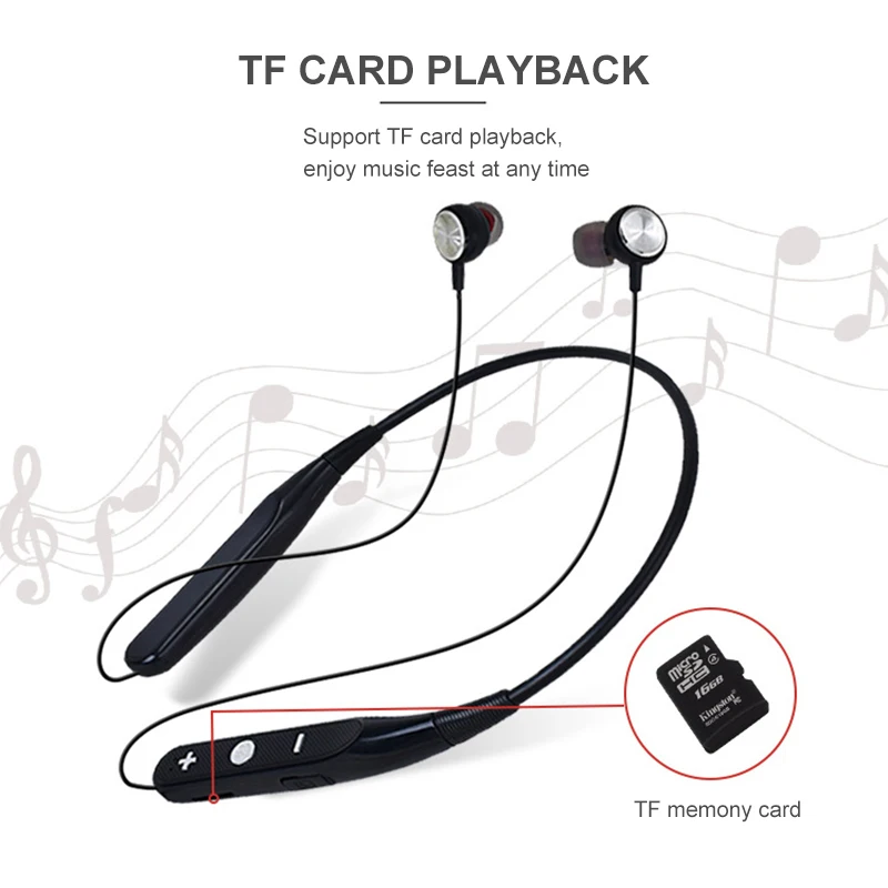 733 беспроводные Bluetooth наушники спортивные поддержка tf карты гарнитура 5 0 с