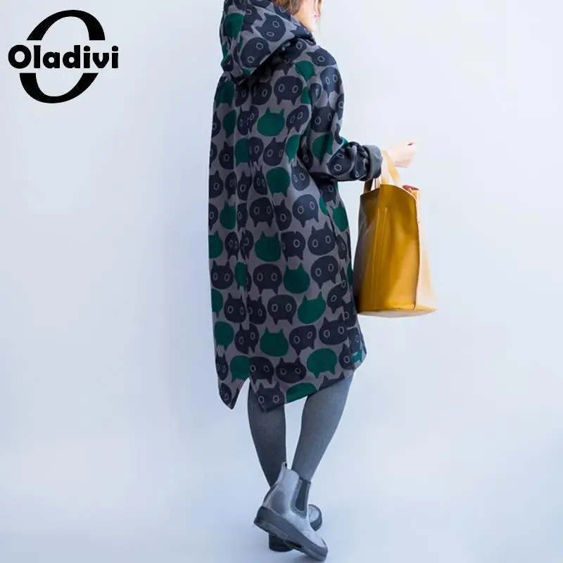 Бренд Oladivi большие размеры женские бархатные толстовки Женская Повседневная