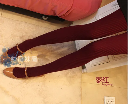 L w016 Red wine CUHAKCI, новые женские колготки, весенние женские колготки, бархатные Чулочные изделия, карамельный цвет, Осенние Колготки, Femme, стандартные, в полоску, плотные - Цвет: L w016 Red wine
