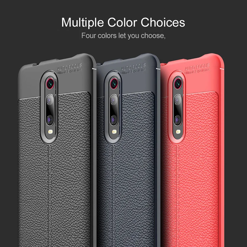 KEYSION Shockproof Case for Xiaomi Mi 9T Pro 9 SE K20 Soft TPU Ltchi Pattern Back Cover Redmi Note 7s Y3 |