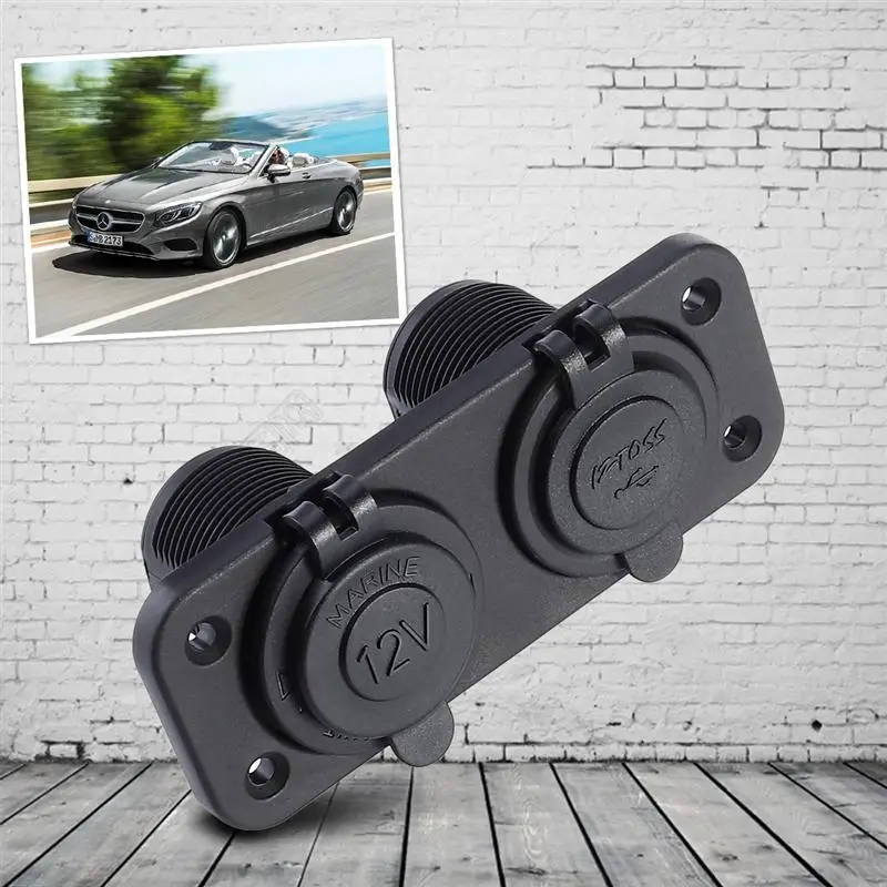Двухцелевая DC 12V розетка для автомобильного прикуривателя сплиттер и двойной USB
