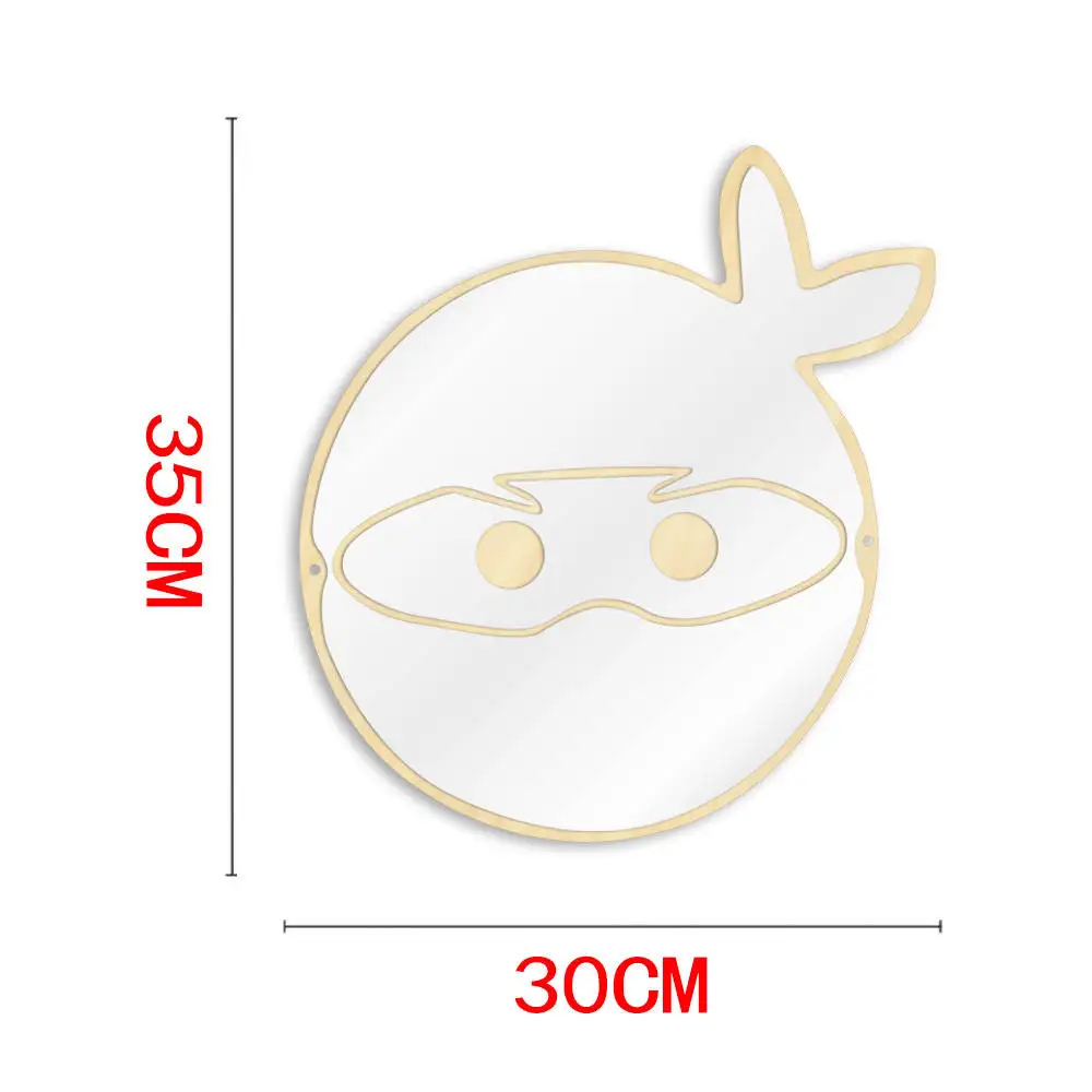 Japanese Ninja Shaped Acrylic Wall Mirror With Wooden Back Comic Anime Fans Gift Nursery Kids Room Cartoon Show Decor Art Mural | Дом и сад