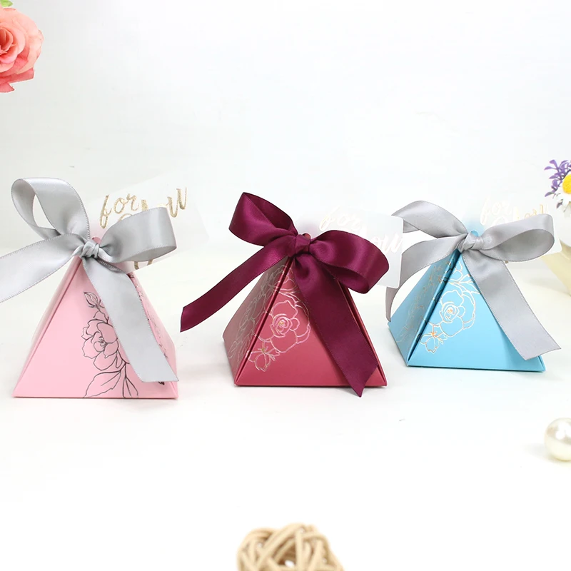 AVEBIEN Baby Shower треугольная пирамида конфеты коробка со свадебными сувенирами и подарками коробки Свадебные украшения конфеты сумки для гостей 50 шт
