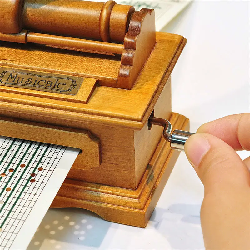 Творческие подарки винтажный граммофон деревянная музыкальная шкатулка DIY