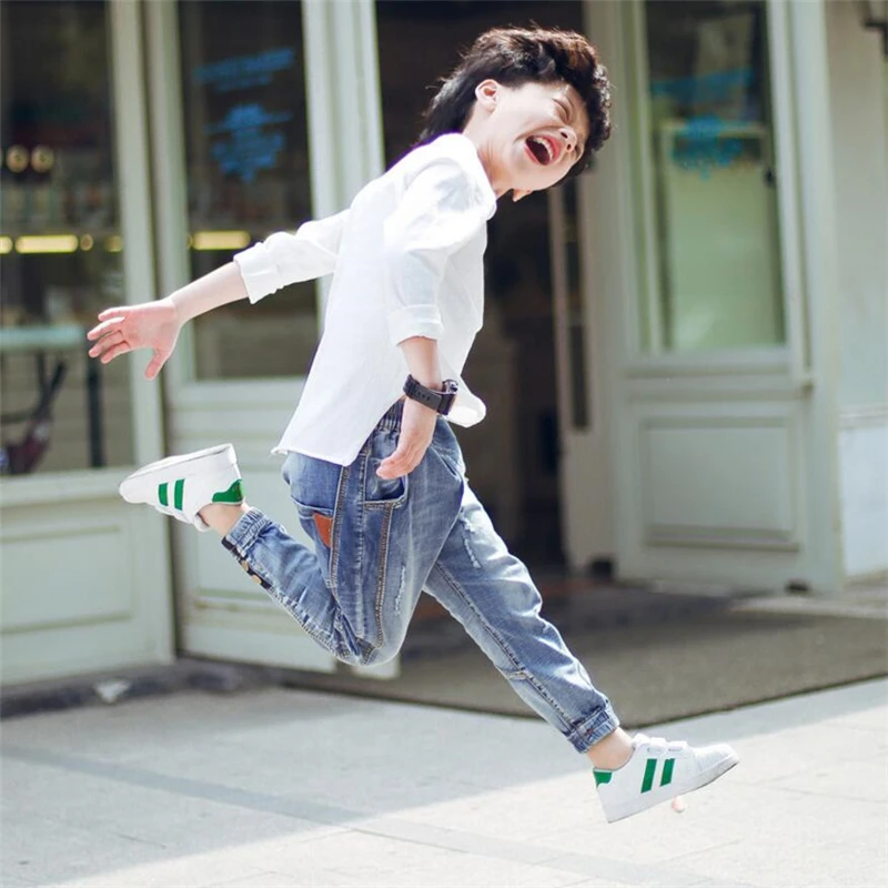 Новая детская одежда джинсы для мальчиков на весну и осень повседневные леггинсы