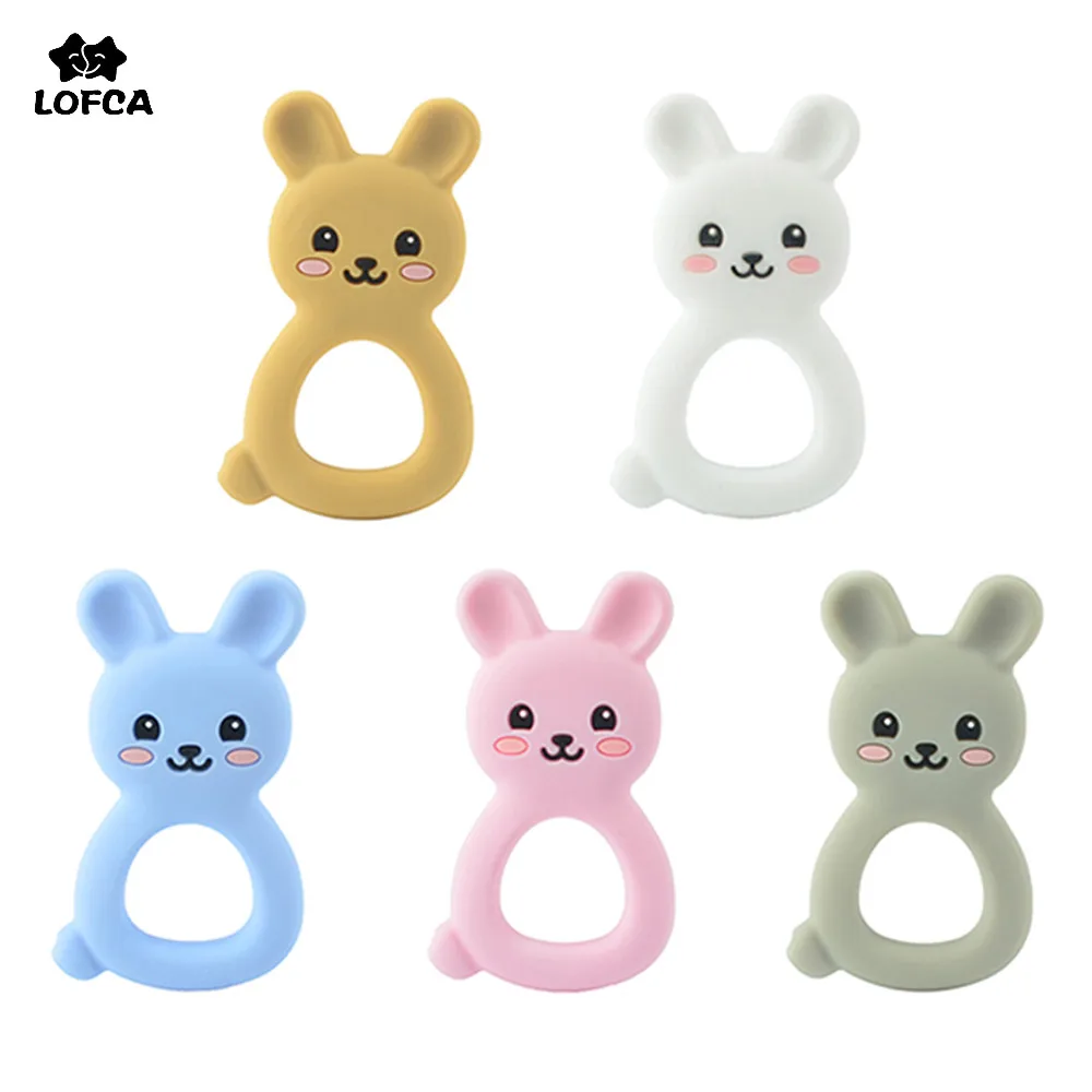 LOFCA 1 шт. Силиконовый грызунок «кролик» Животный Пищевой Кролик для кормления ребенка прорезыватель для самостоятельного изготовления детских игрушек ожерелье аксессуары