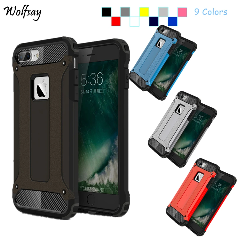 

Wolfsay For Cover Case iPhone 8 Plus Cases Silicone Hard Armor Phone Cover For Apple iPhone 7 Plus Case For iPhone 7 Plus Cover