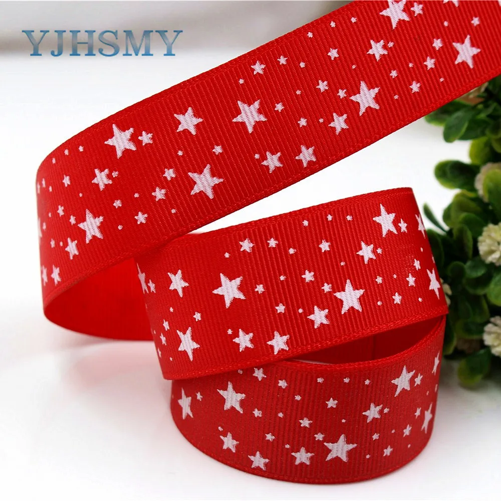 YJHSMY F-17630-237 25 мм 10 ярдов пентаграмма печатные ленты grosgrain DIY аксессуары для волос