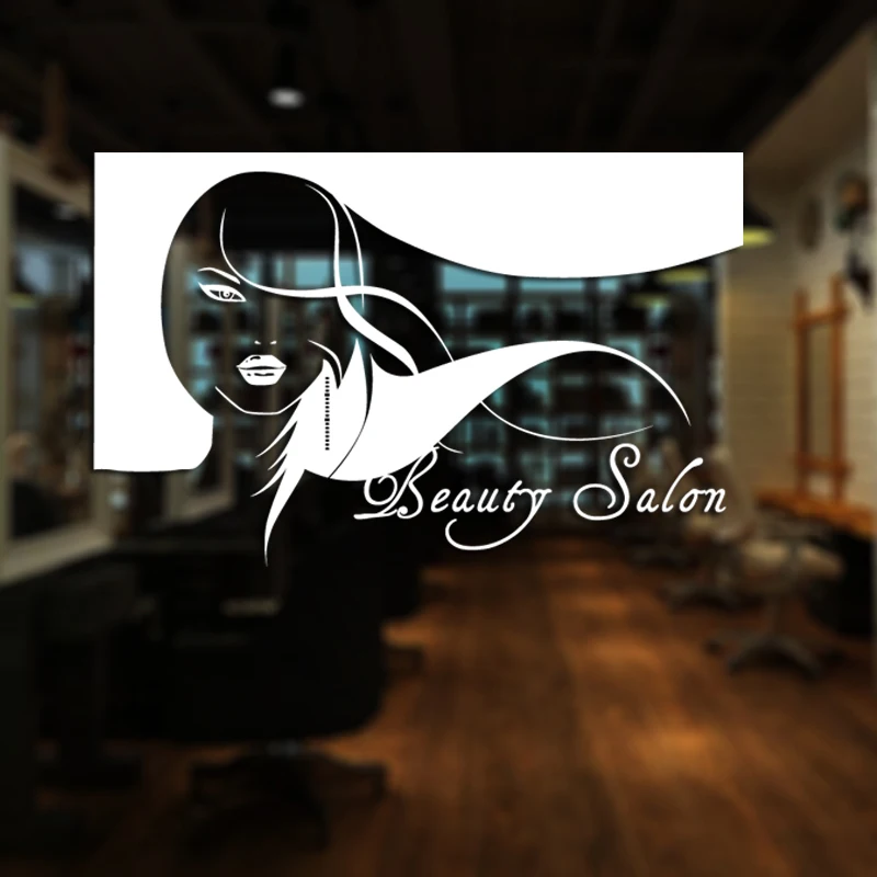 Наклейка для парикмахерской на стену Виниловая наклейка окна ножницы Декор