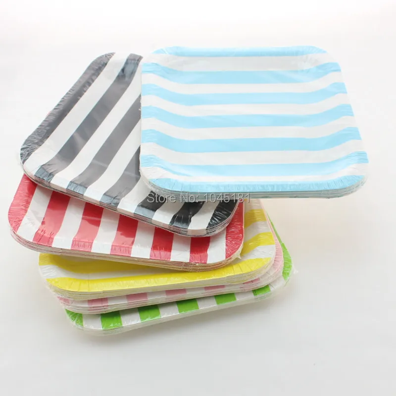 Бесплатная доставка 3000 шт./лот Желтые красные синие розовые бумажные тарелки для