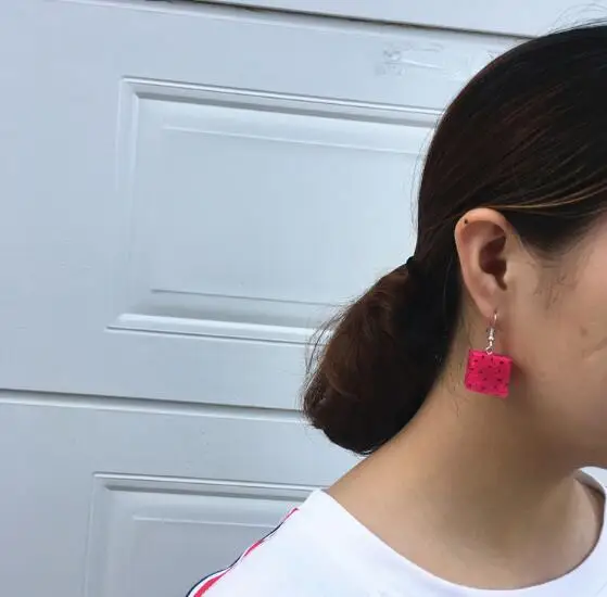 Imitation Fruit Pulp Banana Red Pitaya White pitaya Kiwi Dangle Earrings Acrylic Lovely Jewelry gift Simple Earring|Серьги-подвески| |