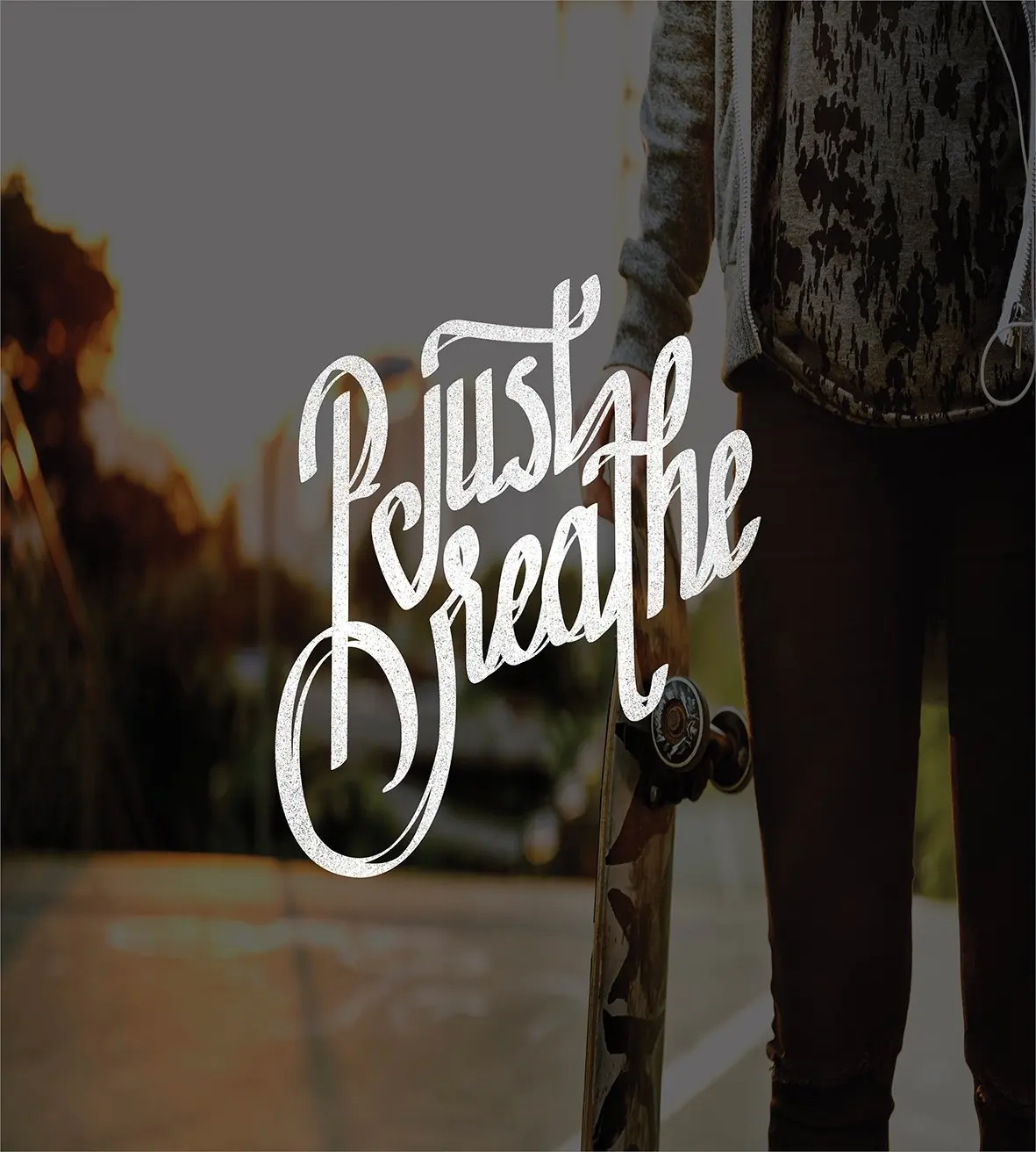 Комплект пододеяльника с надписью Just Breath набор постельного белья из 4 предметов