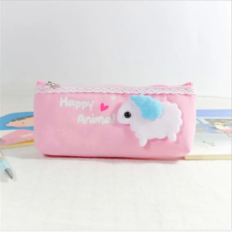 Сумка для макияжа с мультяшными животными улиткой овечкой вышивкой коробка