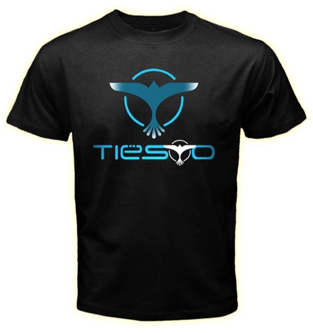 Мужская черная футболка с логотипом Dj Tiesto Trance House одежда|Мужские футболки| |