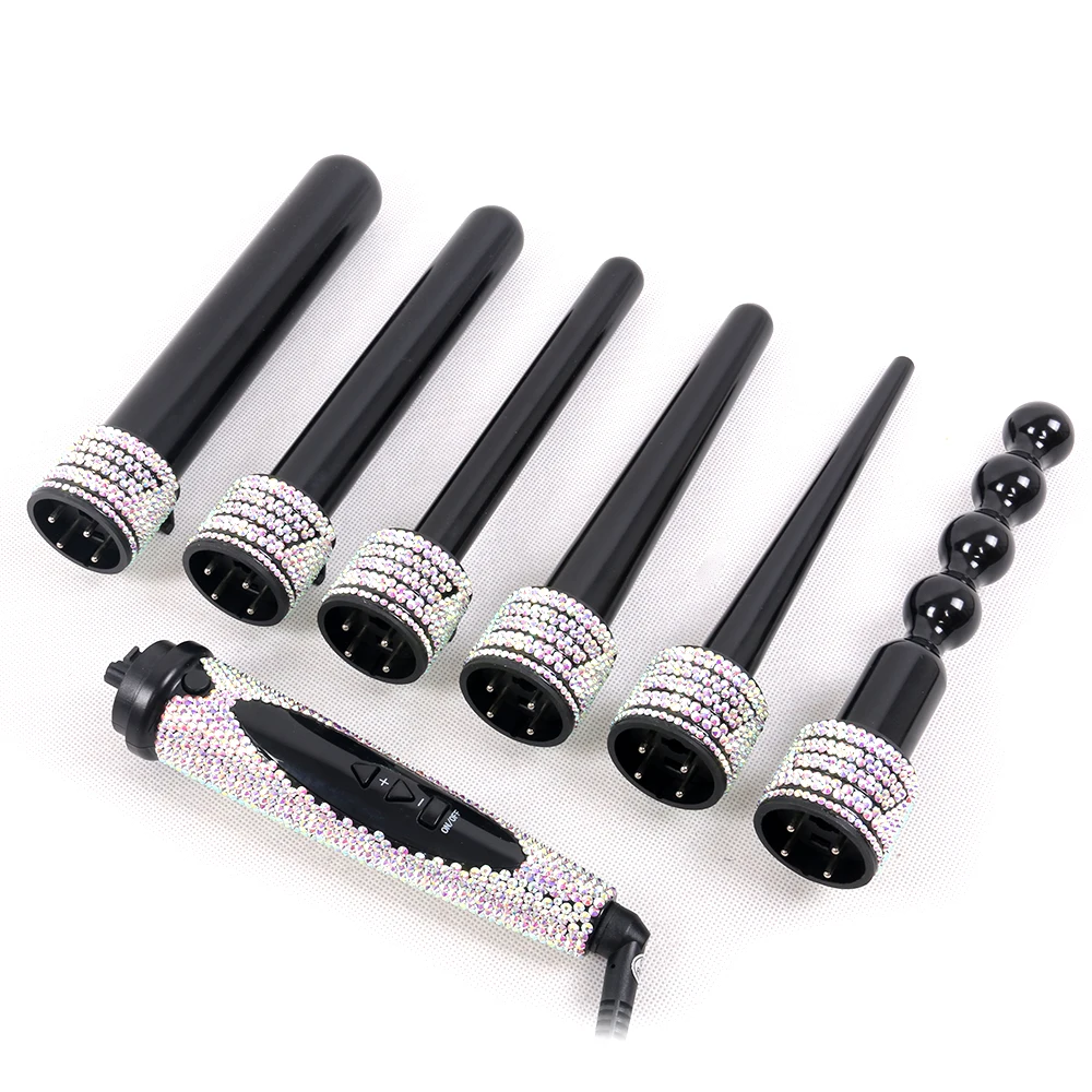 Щипцы для завивки волос с кристаллами 6 в 1|curling wand professional|interchangeable curling wandcurling |