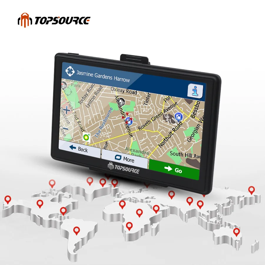 TOPSOURCE 7 дюймов Автомобильный GPS навигатор емкостный экран FM 8 Гб WinCE 6 0 карта для