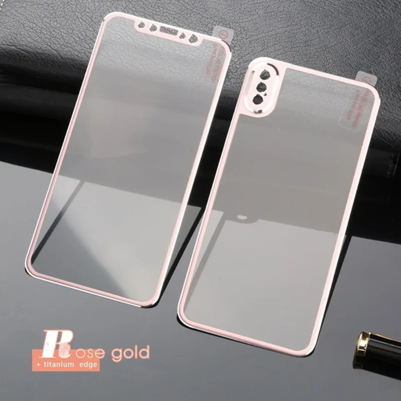 Для iPhone XS Max Передняя Задняя крышка Металл Титан закаленное стекло для iPhone XS Max 3D изогнутая Защитная крышка для края для iPhone XS Max