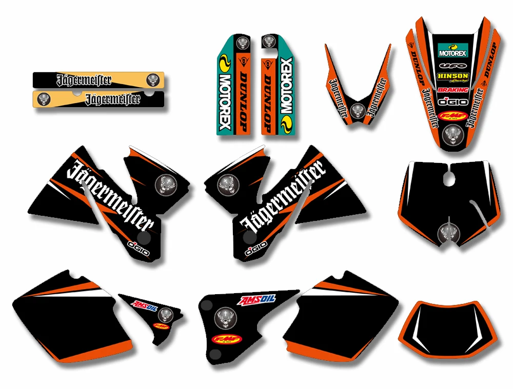 

NEW TEAM GRAPHICS WITH MATCHING BACKGROUNDS STICKERS DECALS FIT FOR KTM EXC 125 200 250 300 380 400 1998 1999 2000