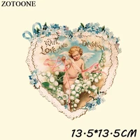 zotoone angel iron on transfers patch heat transfers for clothing iron on flower love patch stickers appliqued diy decoration d