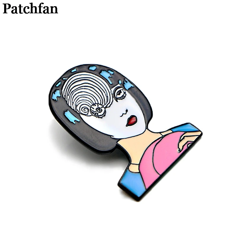 Patchfan японский ужас Junji Ito Uzumaki цинковый галстук булавки броши для рюкзака, одежды для мужчин и женщин Декоративные значки медаль A2064