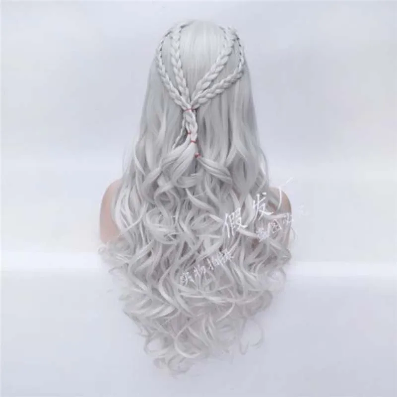 Термостойкие синтетические волосы Daenerys парик Таргариен волнистые длинные серые