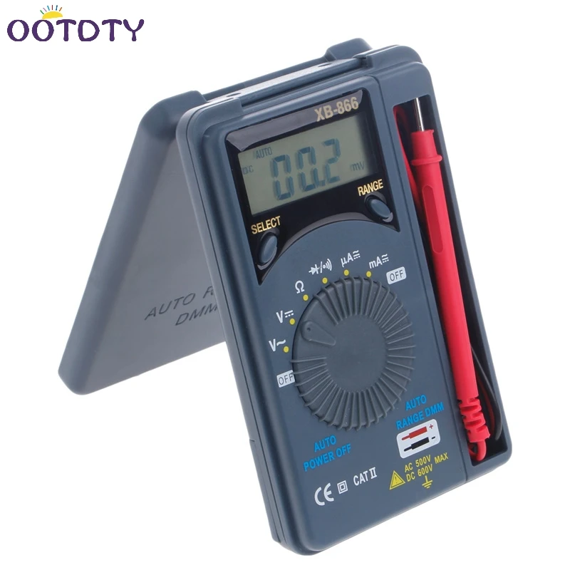 

XB866 Mini Auto Range LCD Voltmeter Tester Tool AC/DC Pocket Digital Multimeter