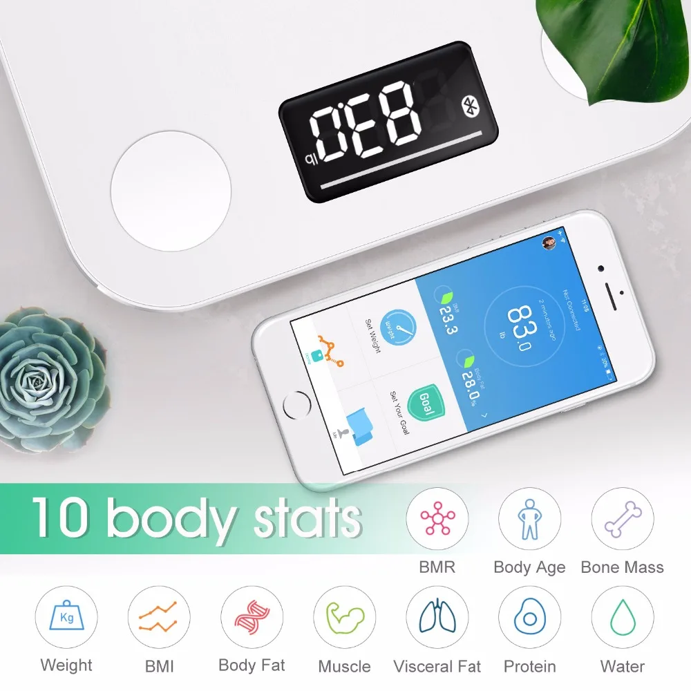 YUNMAI мини весы напольные Bluetooth жира монитор с светодиодный Дисплей смарт-весы