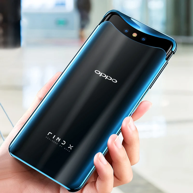 ADKO Color Gradient Case For Oppo Find X Plating Electroplated Glossy Slim Clear Transparent Hard Back Cover |