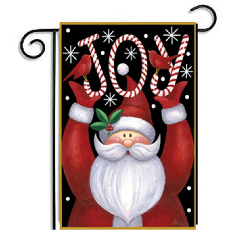 30x45cm Christmas Garden Flag Cartoon Santa Claus Flags and Banners Home Decor Polyester Hanging Banner Gift | Дом и сад